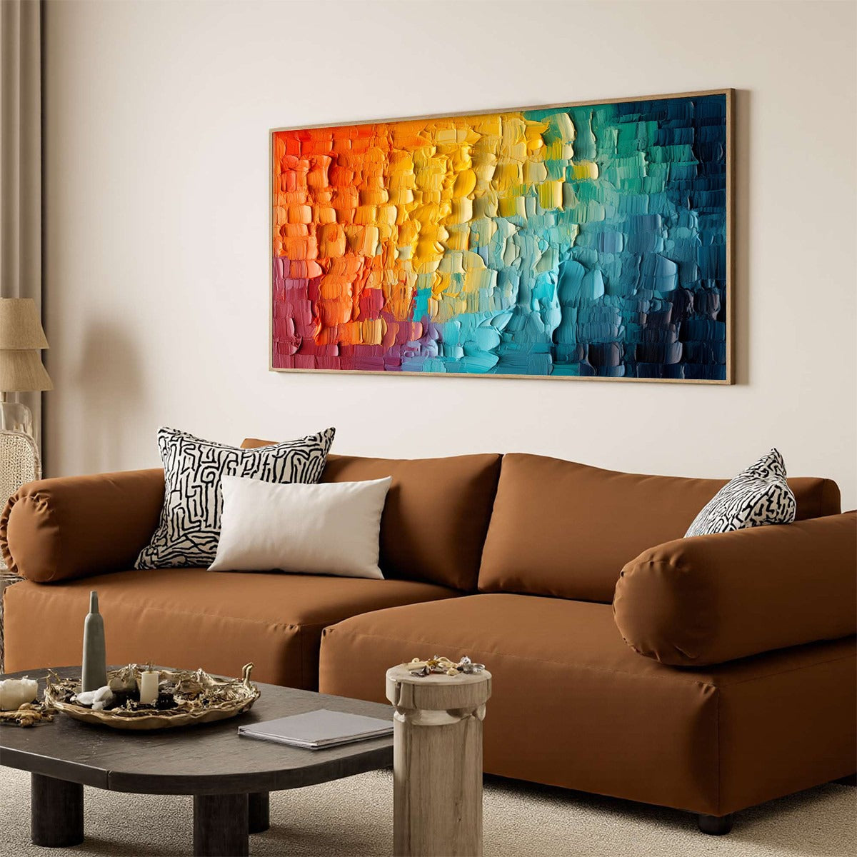 CHROMATIC FLOW: Textured Impasto Abstract Oil Painting - Image 4