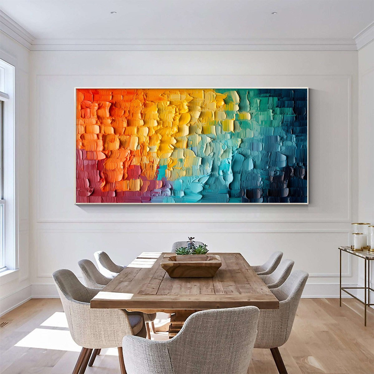 CHROMATIC FLOW: Textured Impasto Abstract Oil Painting - Image 6