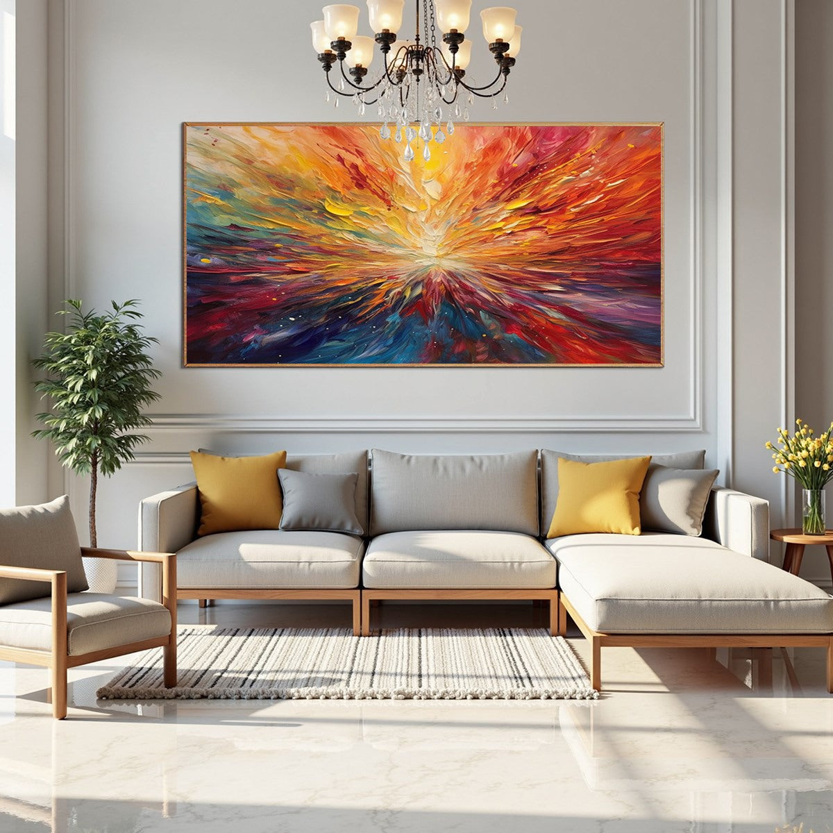 SOLAR FLARE: Textured Impasto Abstract Oil Painting - Image 6