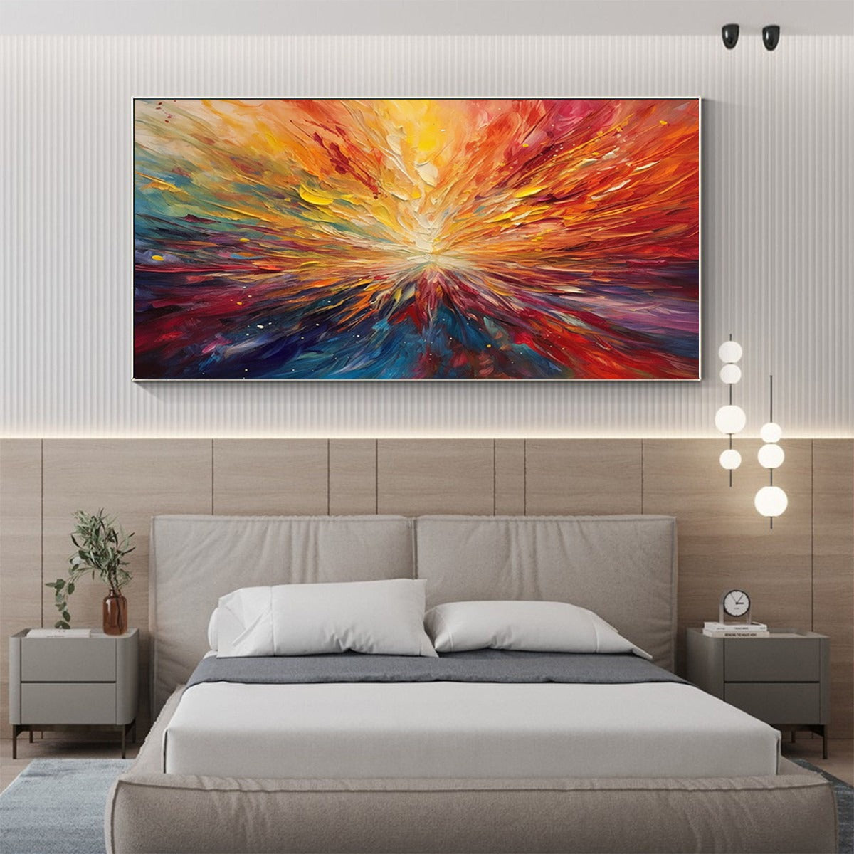 SOLAR FLARE: Textured Impasto Abstract Oil Painting - Image 2