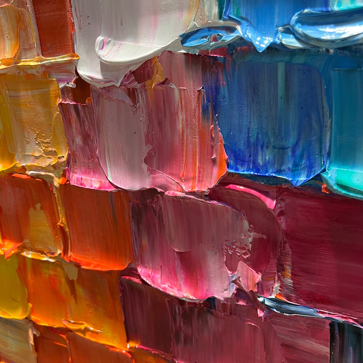 SPECTRUM MOSAIC: Textured Impasto Abstract Oil Painting - Image 3