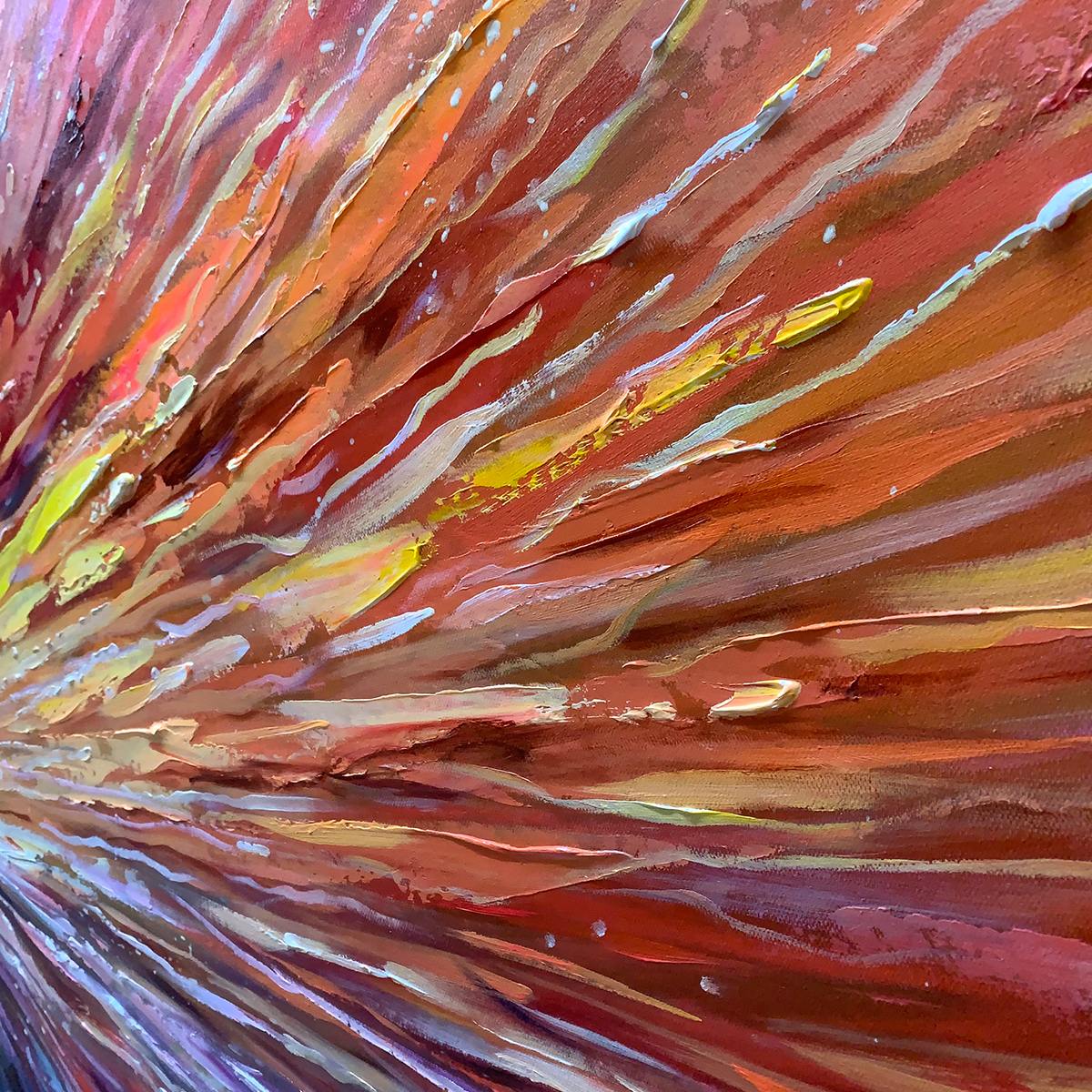 SOLAR FLARE: Textured Impasto Abstract Oil Painting - Image 5