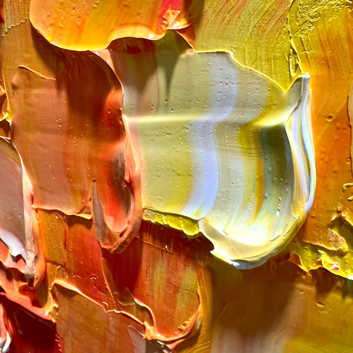 RAINBOW HARMONY: Textured Impasto Abstract Oil Painting - Image 3