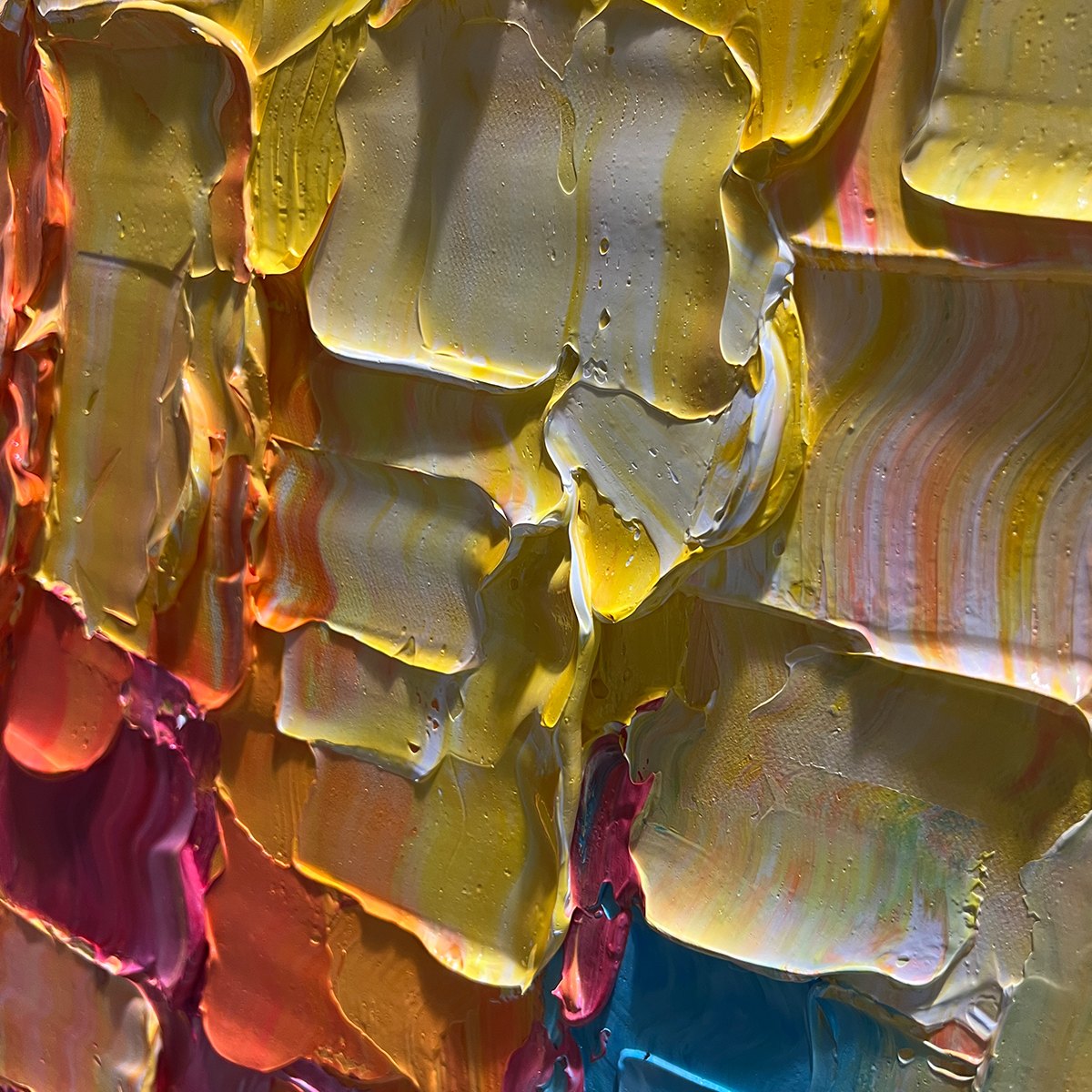 CHROMATIC FLOW: Textured Impasto Abstract Oil Painting - Image 3