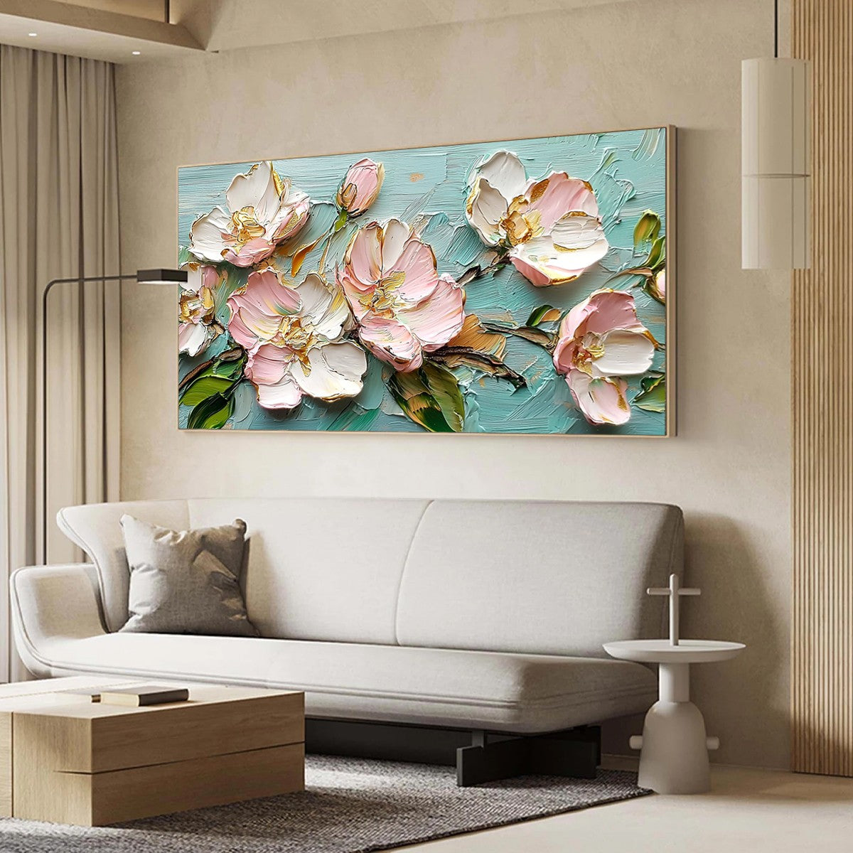 BLOSSOM SERENADE: Textured Impasto Floral Oil Painting - Image 6