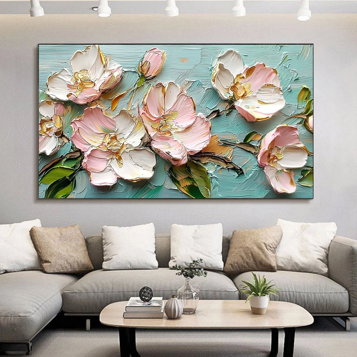 BLOSSOM SERENADE: Textured Impasto Floral Oil Painting - Image 2
