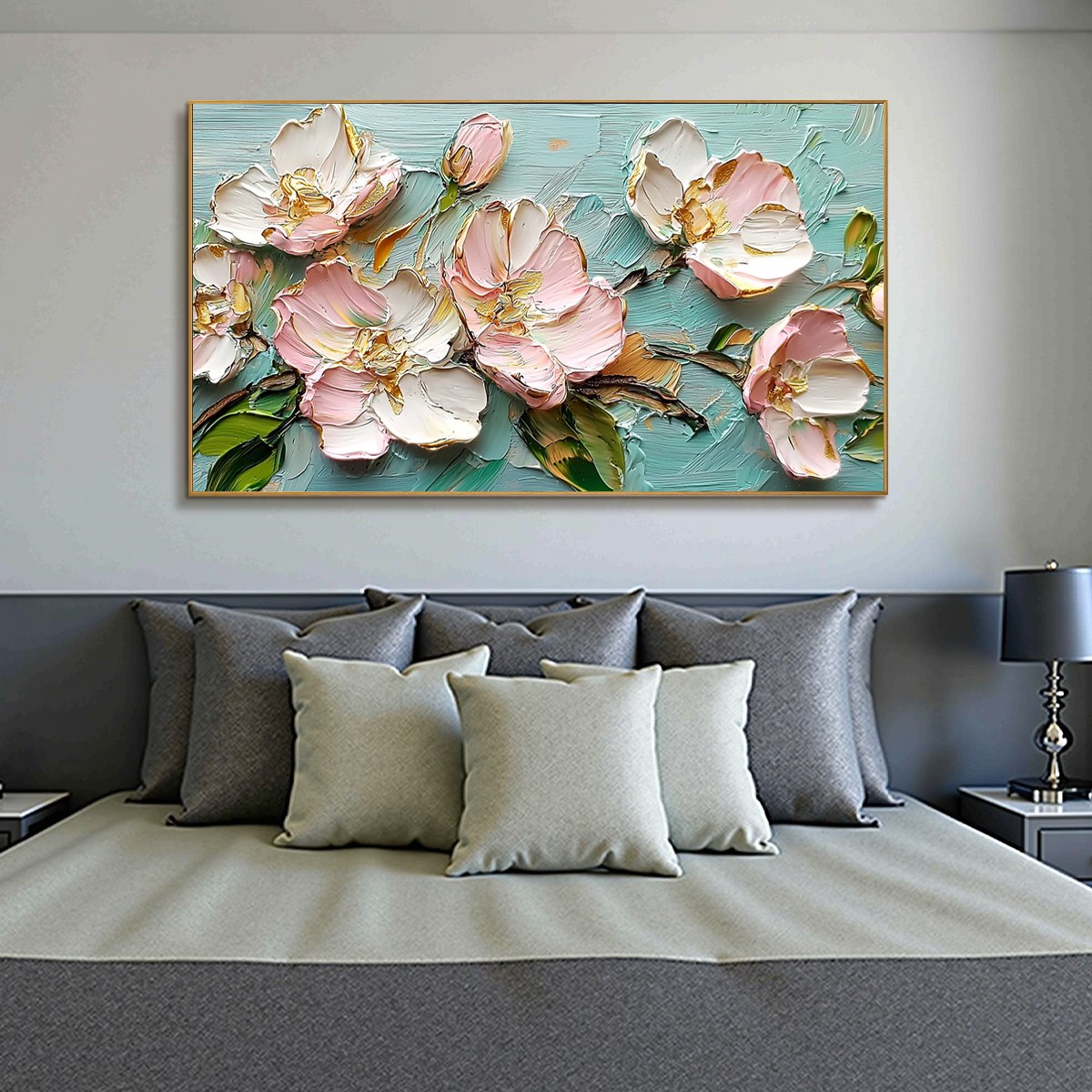 BLOSSOM SERENADE: Textured Impasto Floral Oil Painting - Image 4