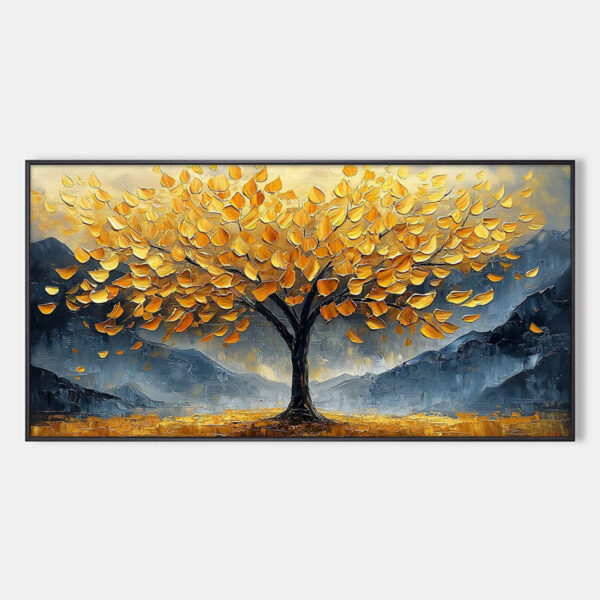 GOLDEN SANCTUARY: Textured Landscape Oil Painting