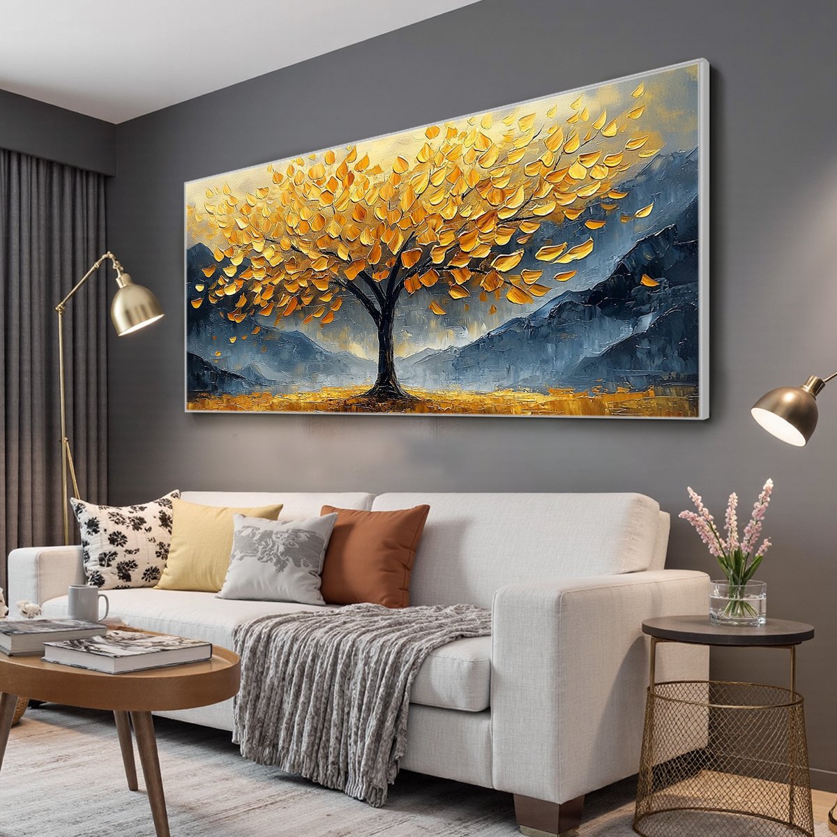 GOLDEN SANCTUARY: Textured Landscape Oil Painting - Image 4