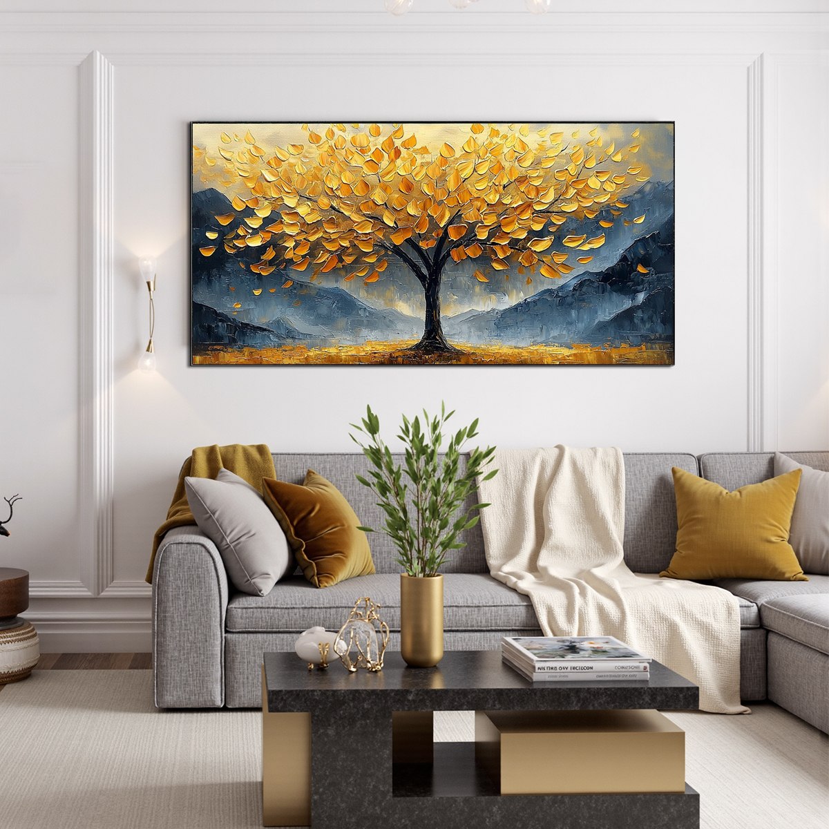 GOLDEN SANCTUARY: Textured Landscape Oil Painting - Image 7