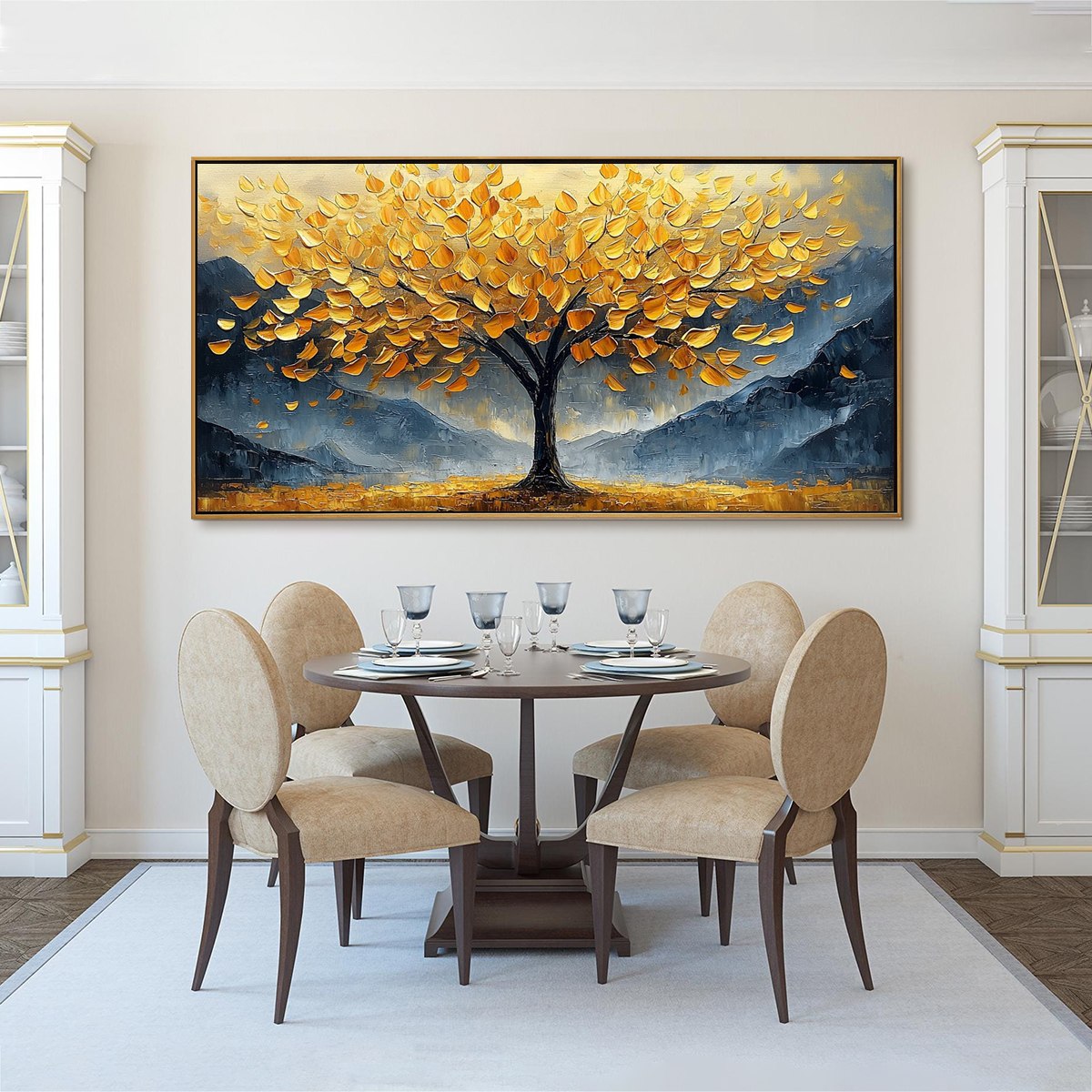 GOLDEN SANCTUARY: Textured Landscape Oil Painting - Image 6