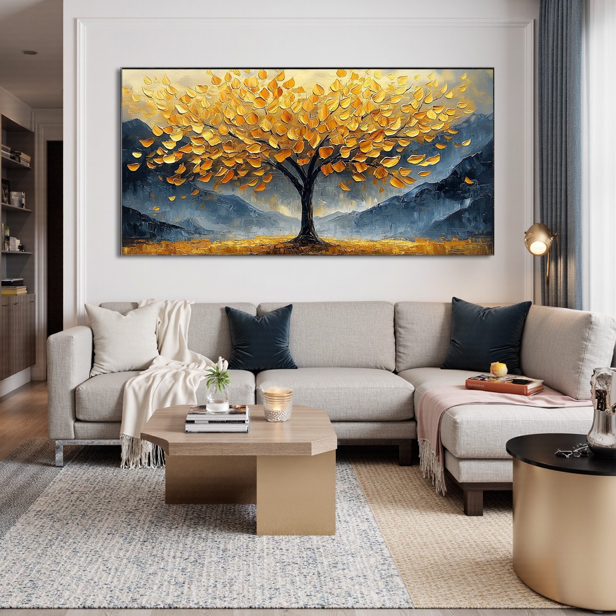 GOLDEN SANCTUARY: Textured Landscape Oil Painting - Image 2