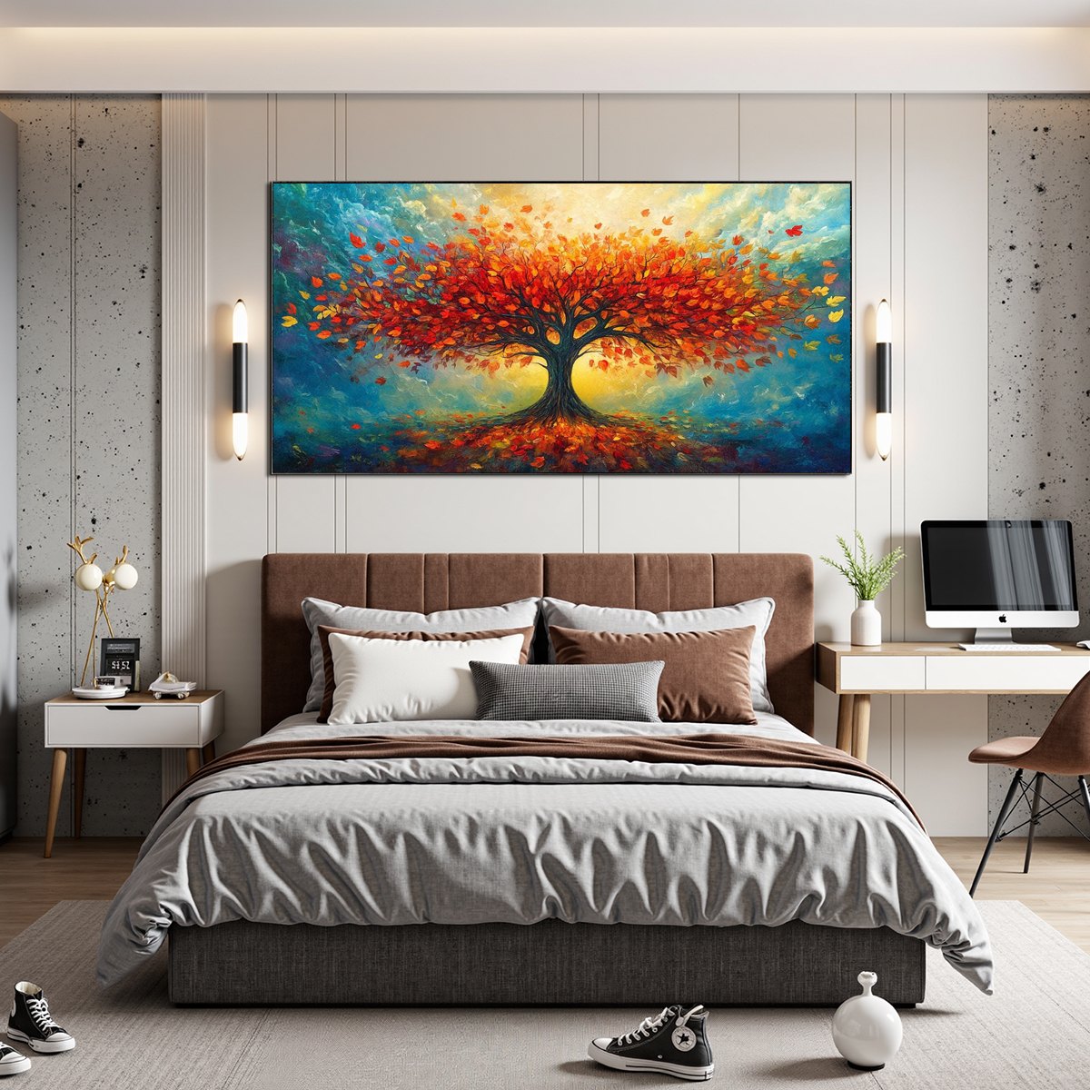 AUTUMN FIRE: Textured Landscape Oil Painting - Image 5