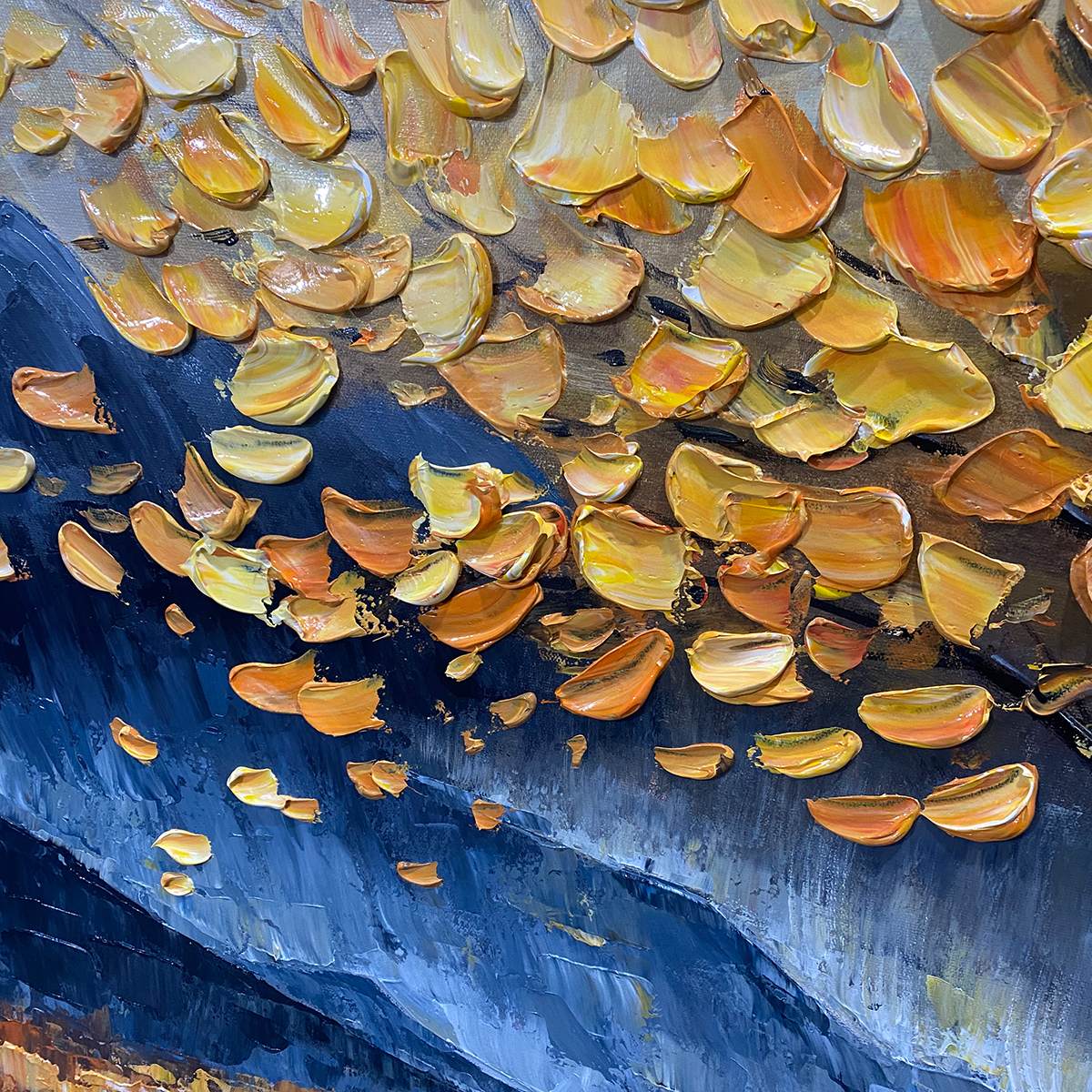 GOLDEN SANCTUARY: Textured Landscape Oil Painting - Image 5