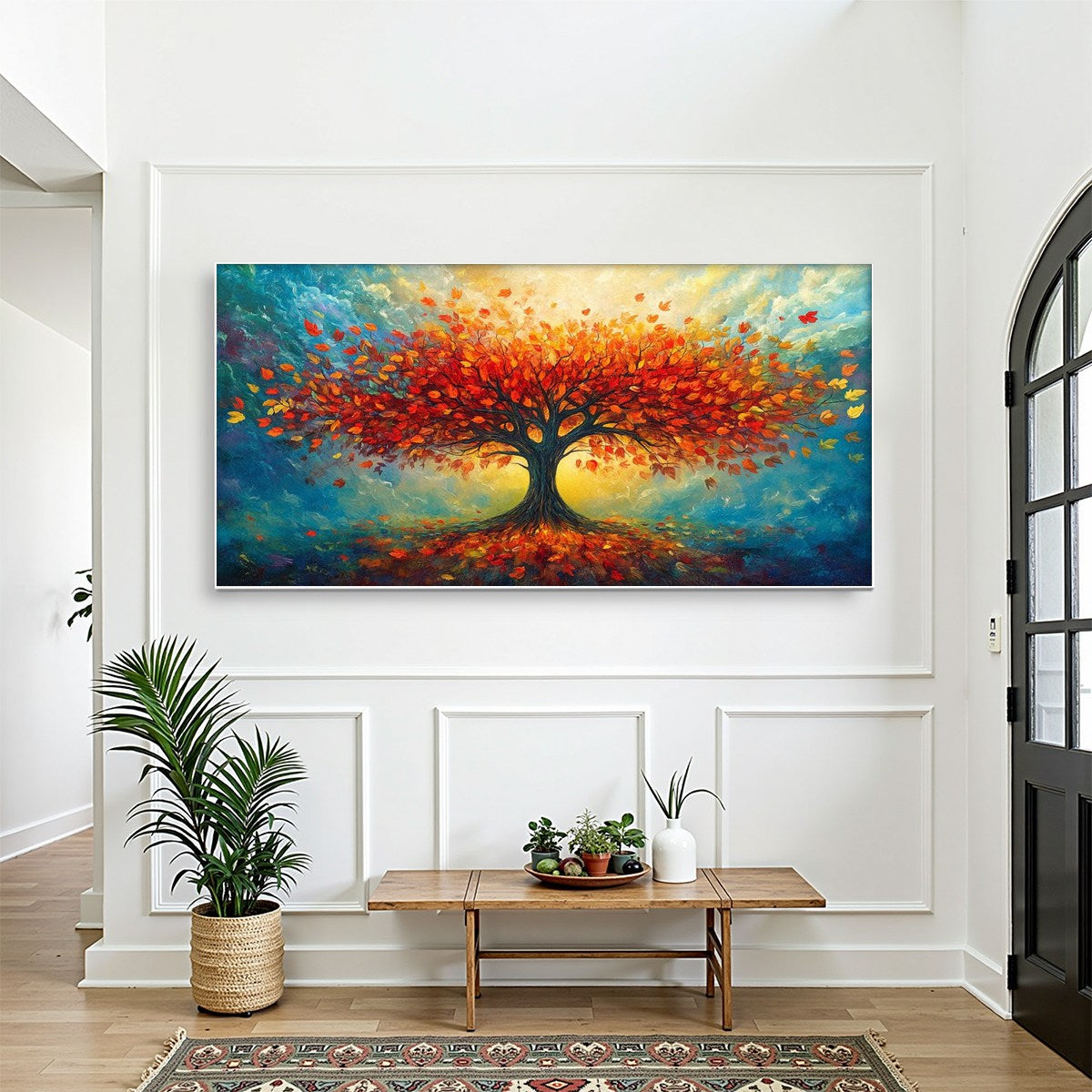 AUTUMN FIRE: Textured Landscape Oil Painting - Image 2