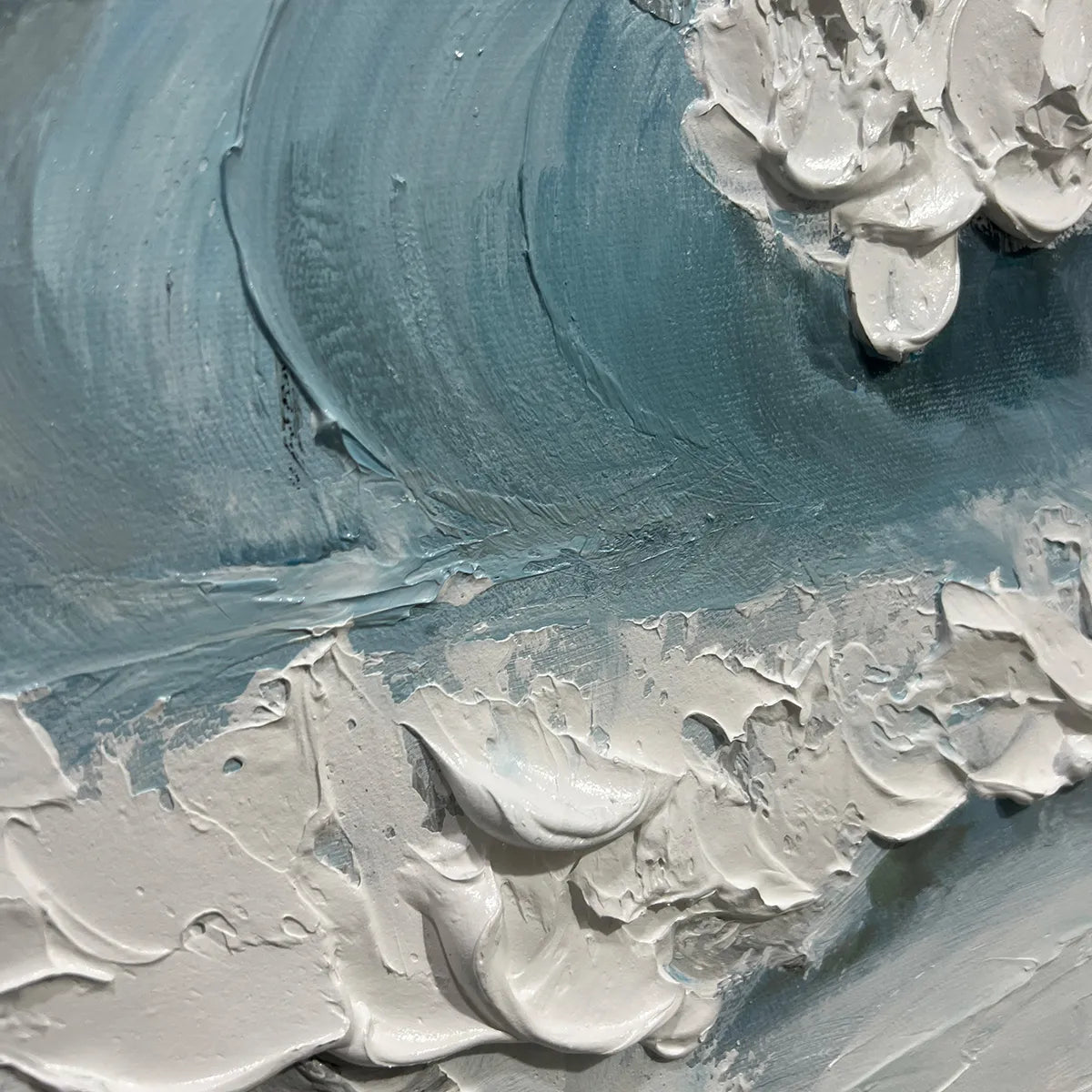 COASTAL SERENITY: Textured Ocean Waves Seascape Oil Painting - Image 3