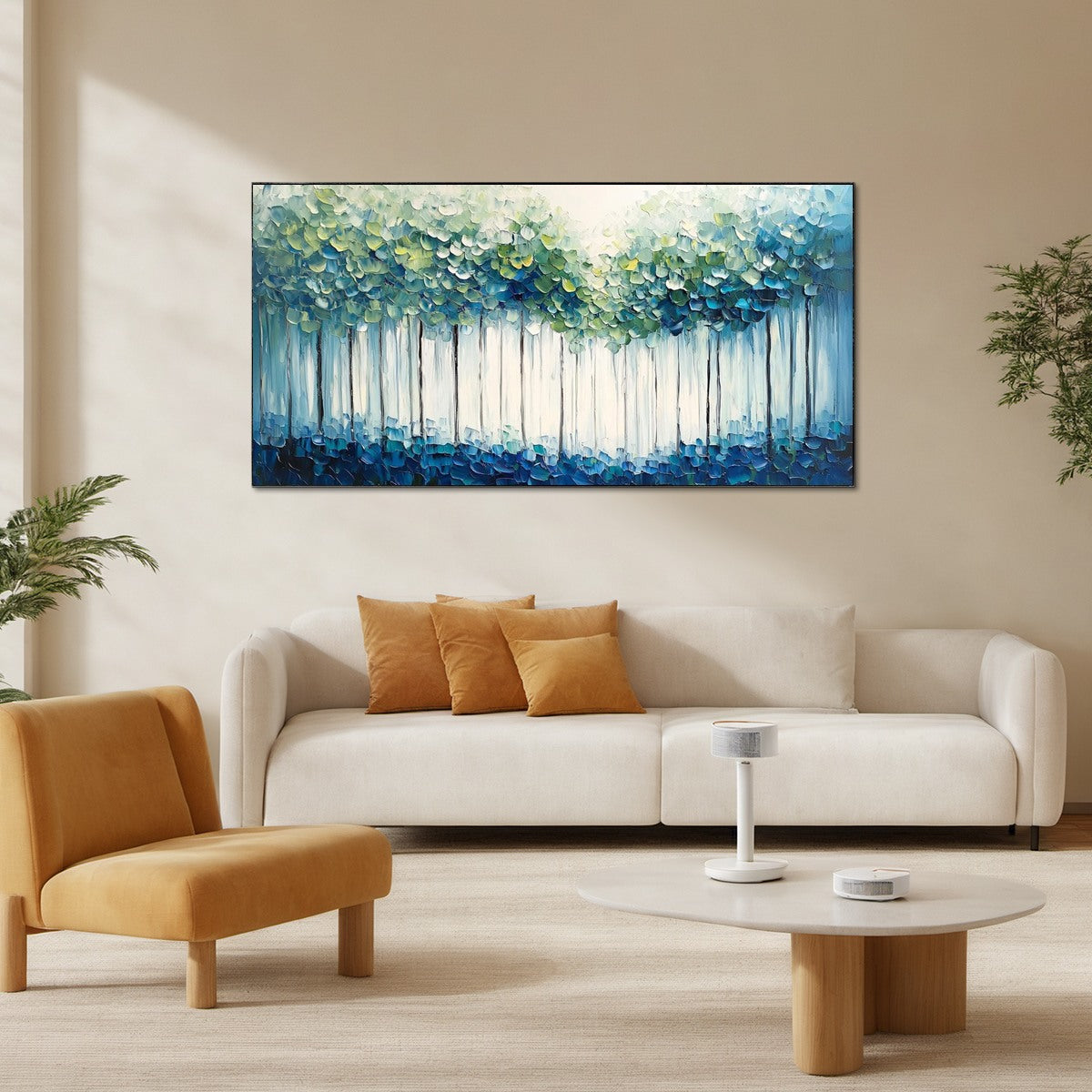 FOREST WHISPERS: Textured Panoramic Oil Painting - Image 2