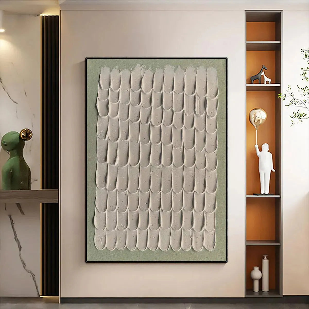 TEXTURED SCALES: Textured Abstract Painting in Neutral Tones - Image 6