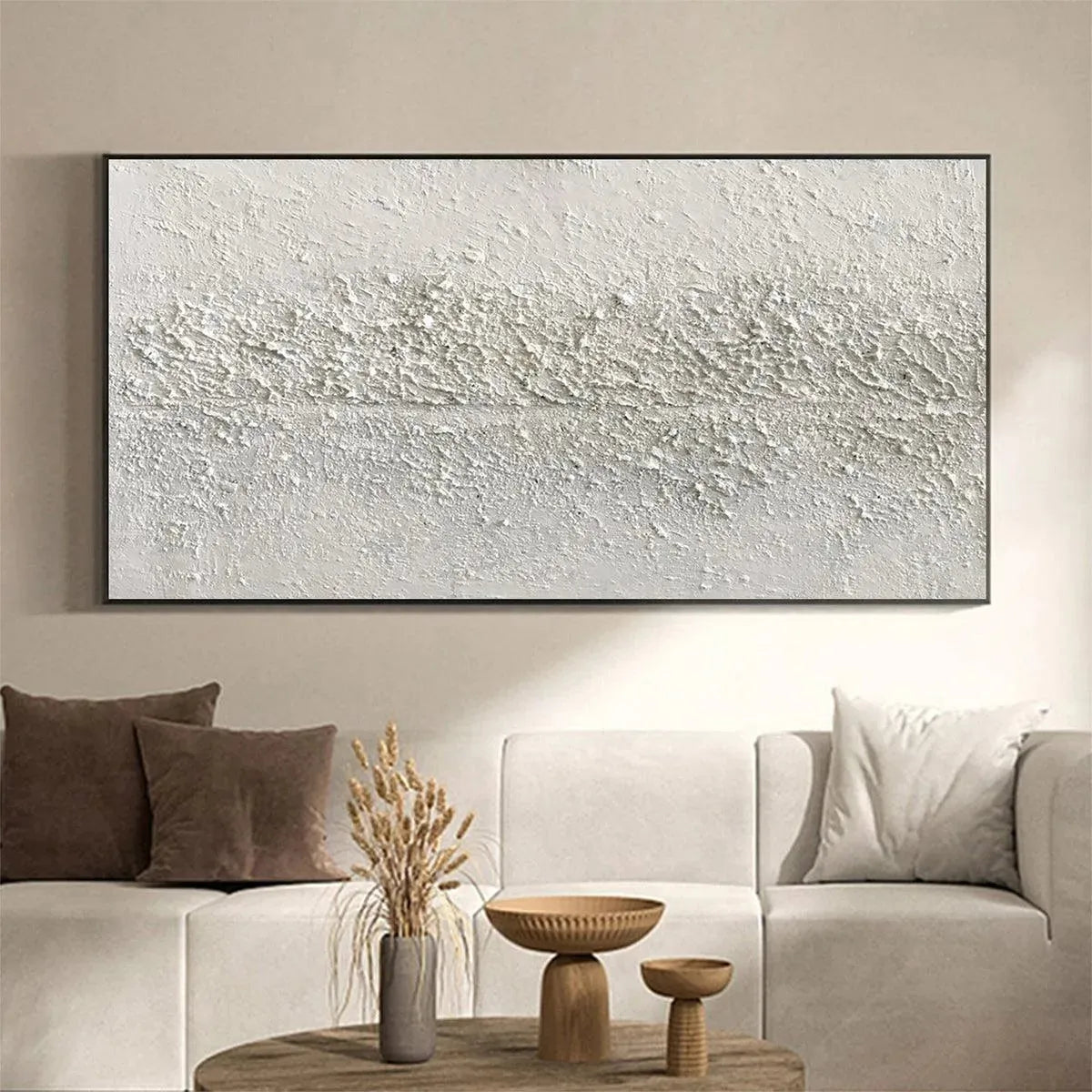 TEXTURED WHISPERS: Textured Minimalist Abstract Painting in White - Image 6