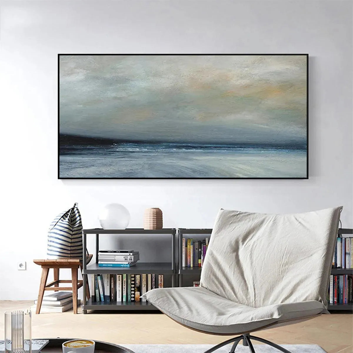 TWILIGHT COAST: Panoramic Coastal Landscape Painting, Horizontal Wall Art - Image 9