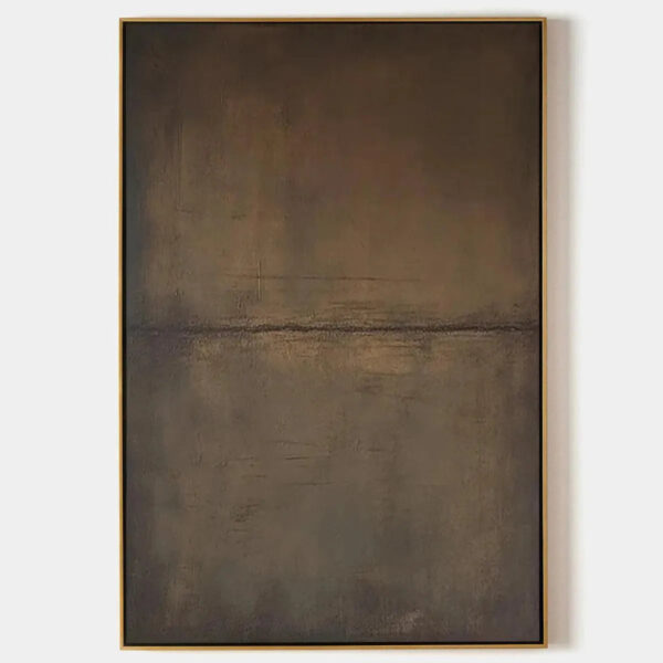 UMBER ABSTRACT LANDSCAPE: Abstract Painting in Brown