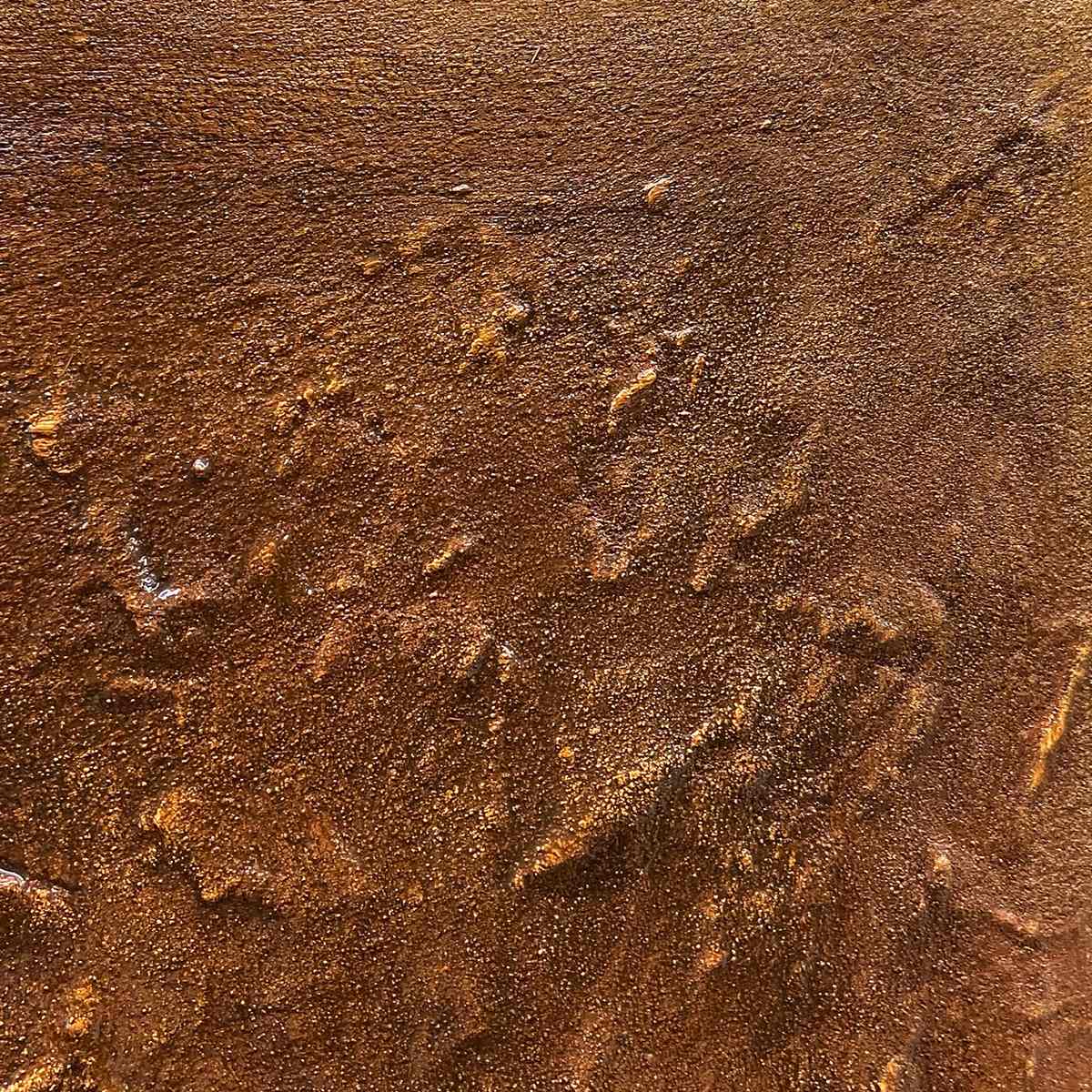 UMBRA: Textured Abstract Square Brown Oil Painting - Image 3