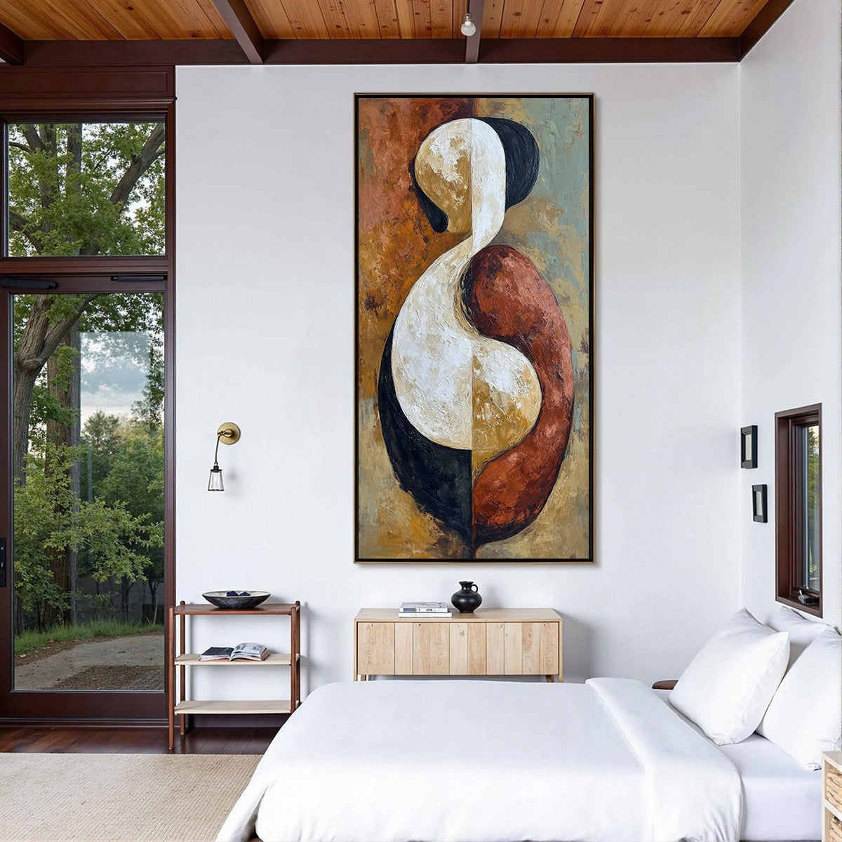 UNITY: Textured Abstract Figurative Oil Painting of Embracing Forms - Image 6