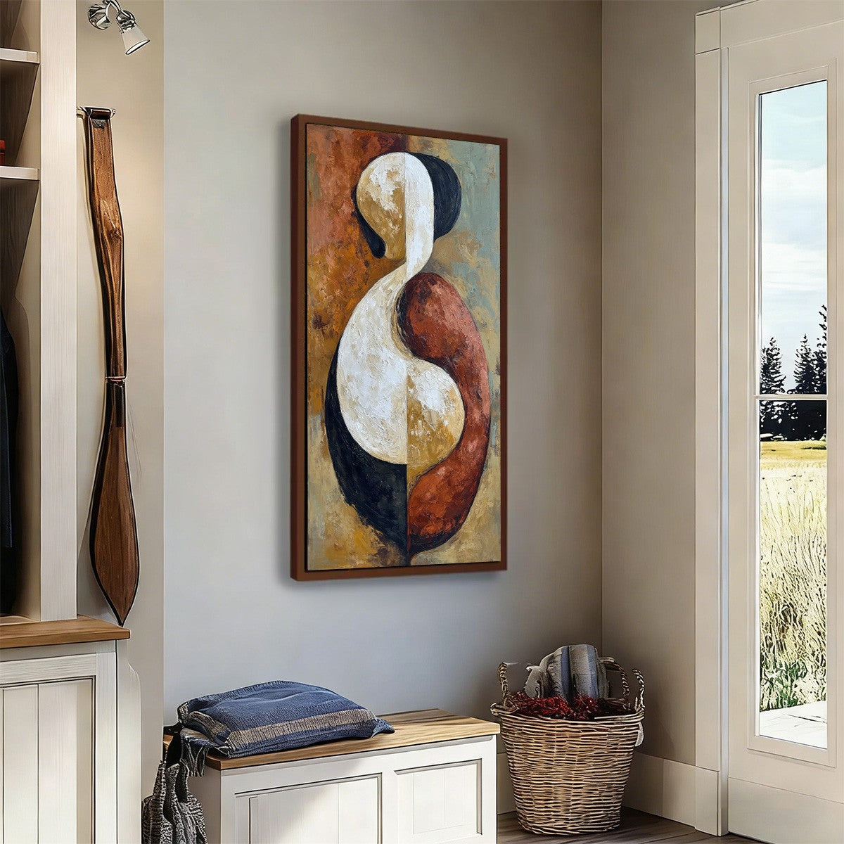 UNITY: Textured Abstract Figurative Oil Painting of Embracing Forms - Image 8