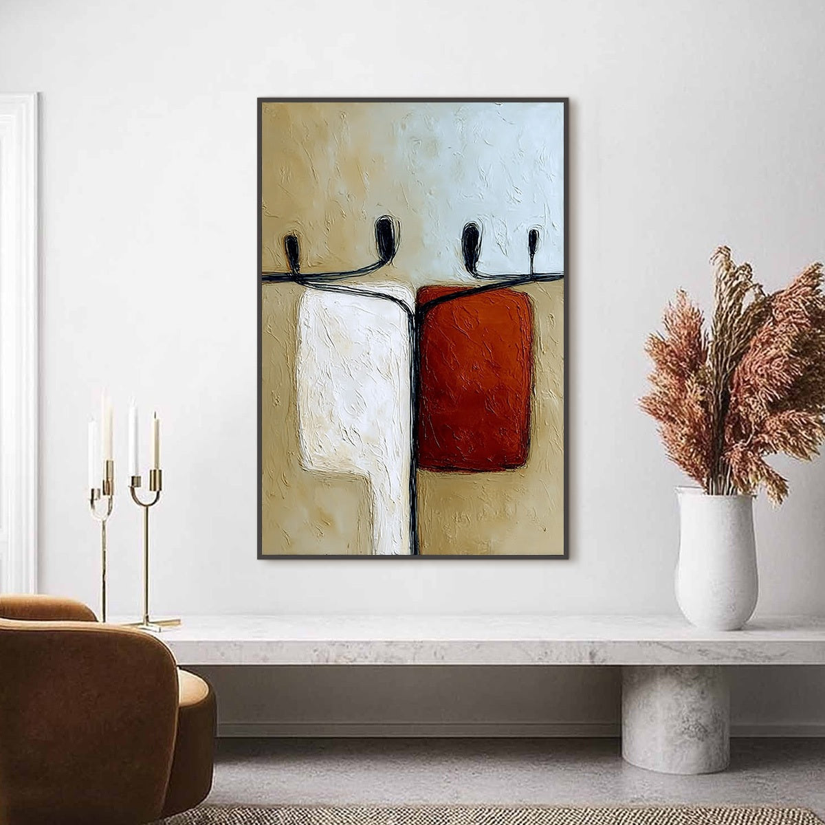 UNITY: Textured Abstract Figurative Painting of Human Connection - Image 2