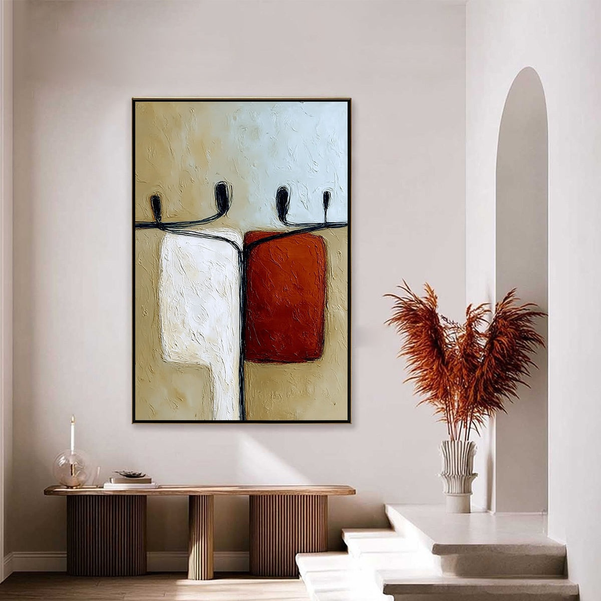 UNITY: Textured Abstract Figurative Painting of Human Connection - Image 4