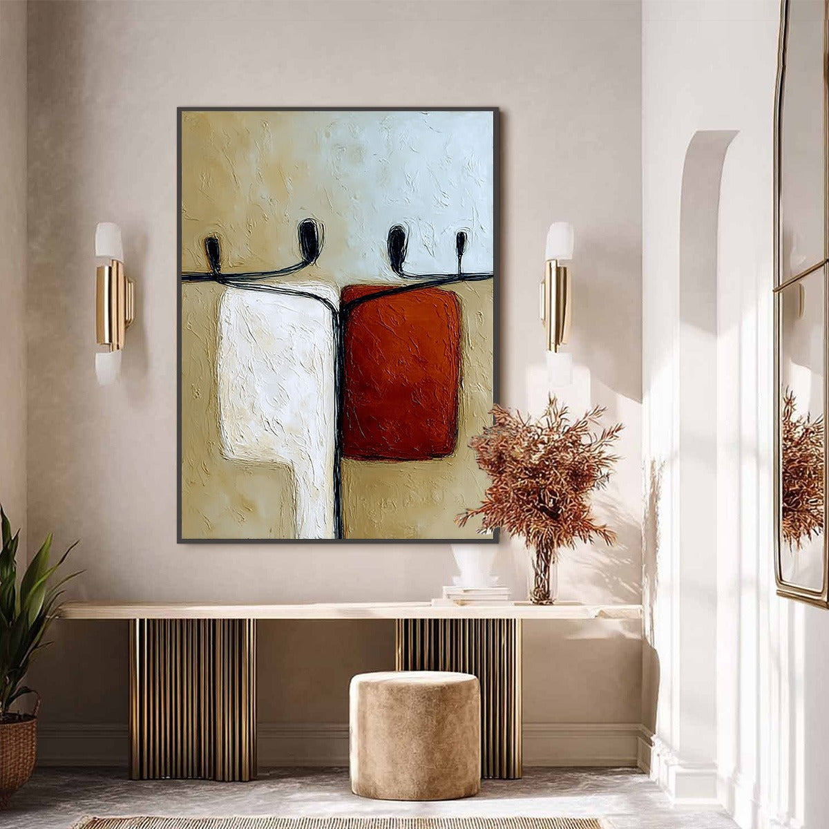 UNITY: Textured Abstract Figurative Painting of Human Connection - Image 6
