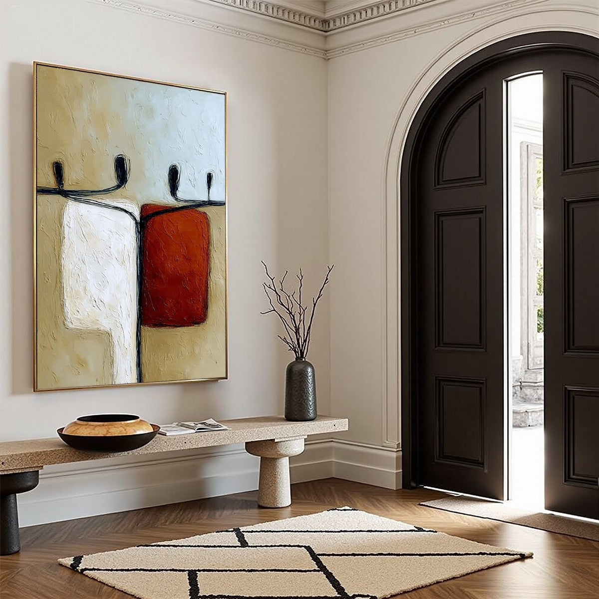 UNITY: Textured Abstract Figurative Painting of Human Connection - Image 8