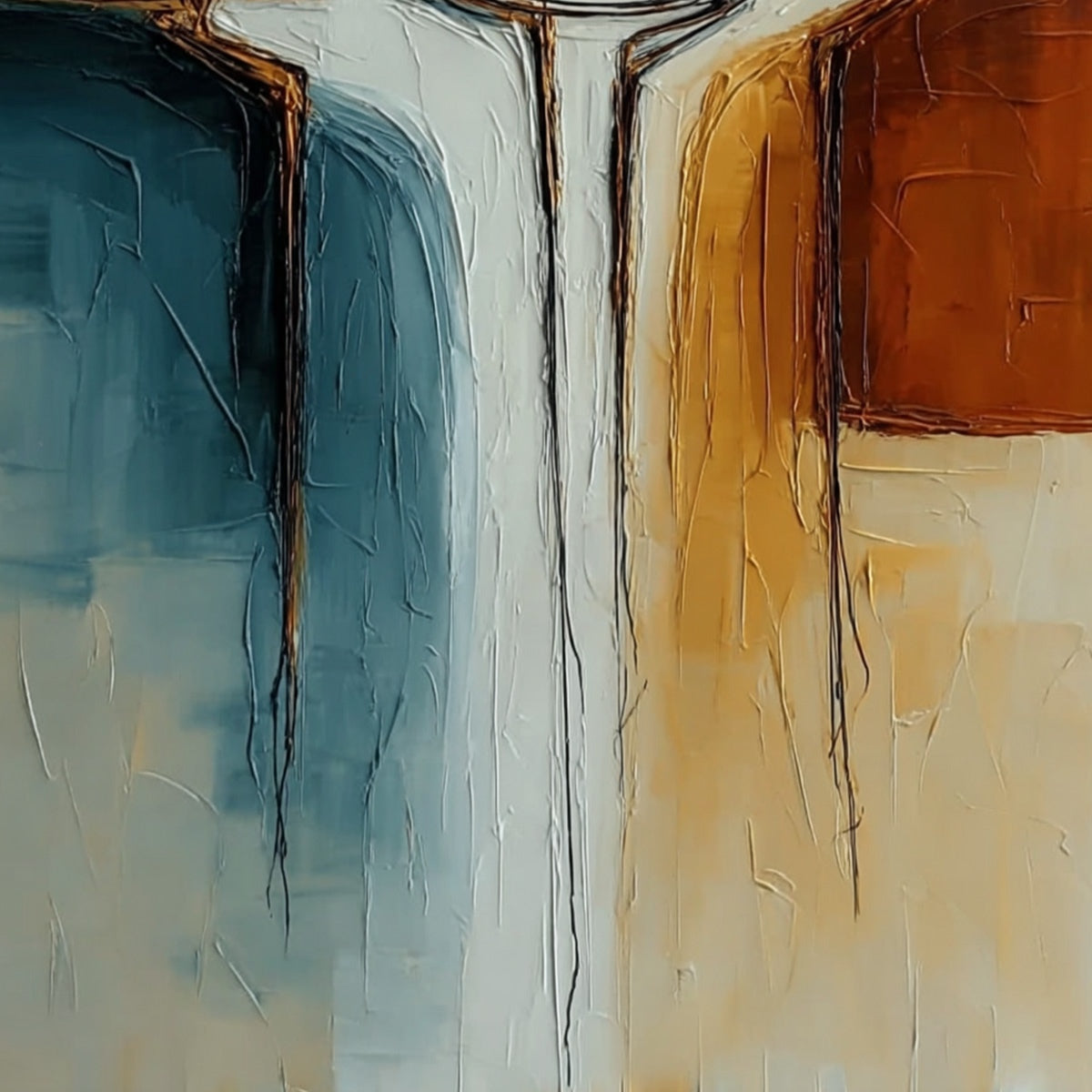UNITY: Textured Abstract Painting of Connected Figures - Image 5