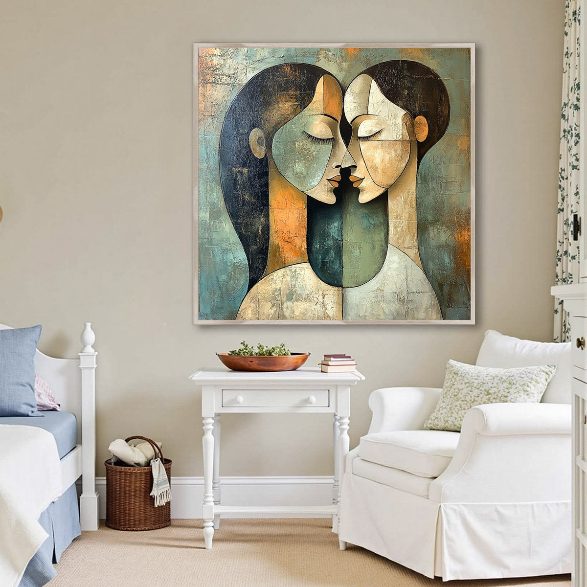 UNITY IN CONTRAST: Textured Abstract Figurative Oil Painting - Image 7