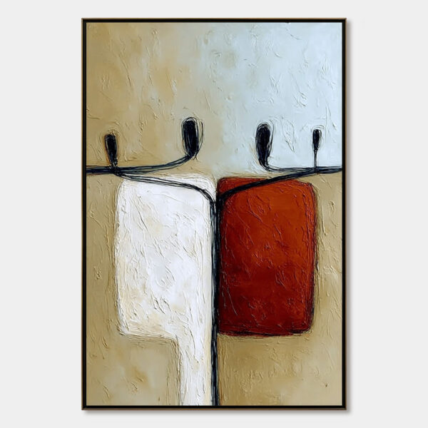 UNITY: Textured Abstract Figurative Painting of Human Connection