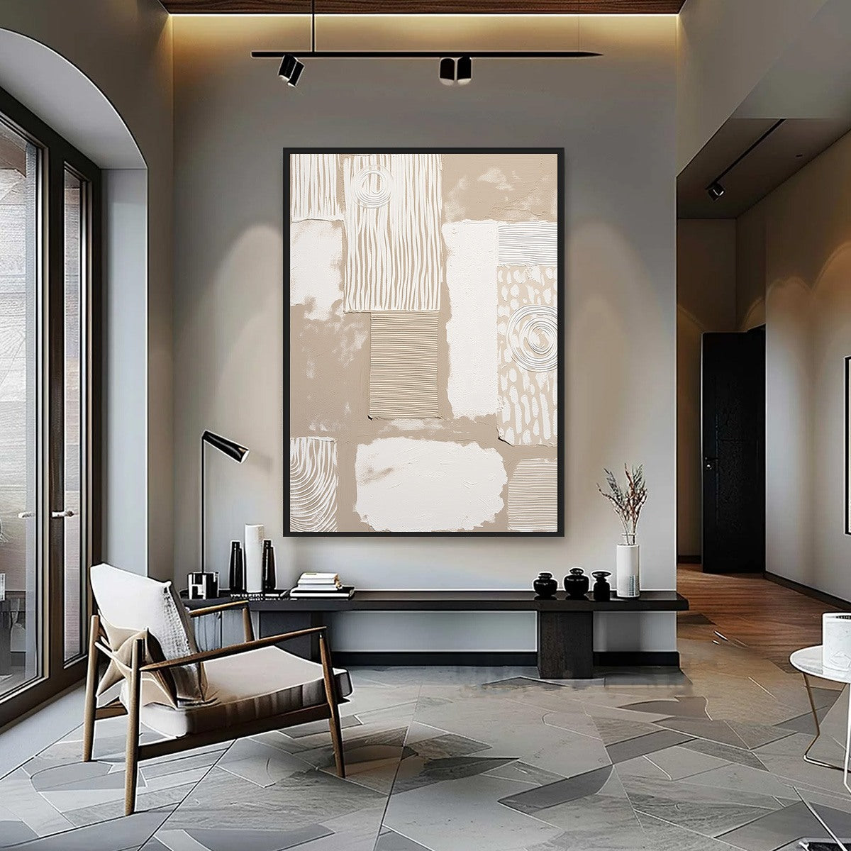 URBAN ARTIFACTS: Large Textured Minimalist Abstract Painting - Image 2