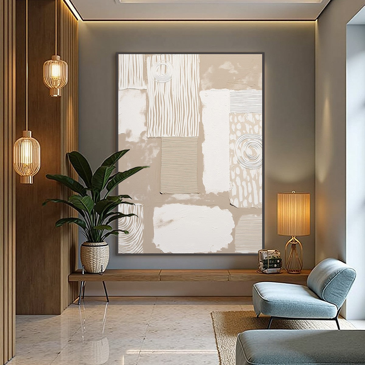 URBAN ARTIFACTS: Large Textured Minimalist Abstract Painting - Image 4