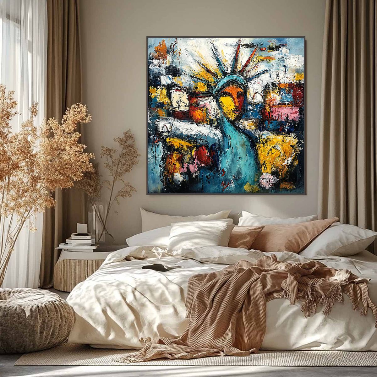 URBAN BEACON: Abstract Impasto Statue of Liberty Painting - Image 2