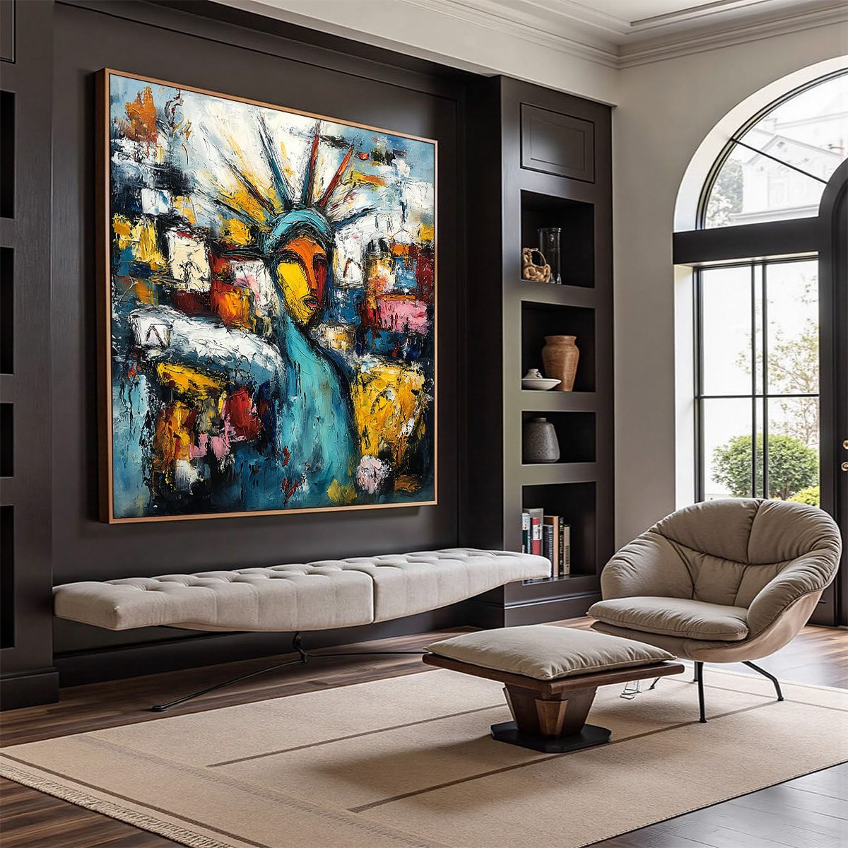 URBAN BEACON: Abstract Impasto Statue of Liberty Painting - Image 7