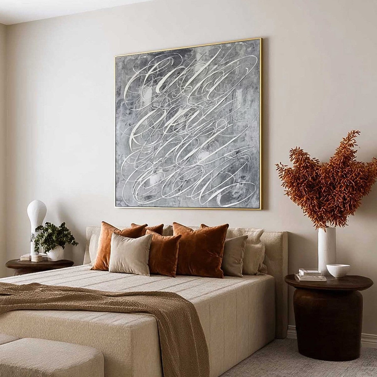 URBAN CALLIGRAPHY: Textured Monochrome Abstract Calligraphy Painting - Image 7