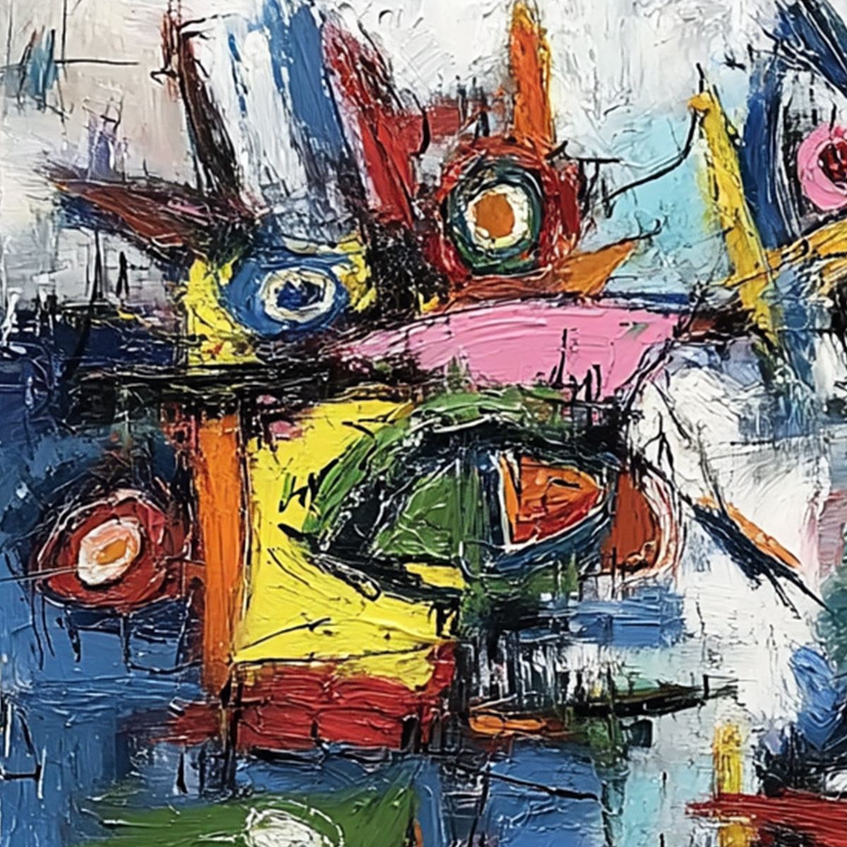 URBAN CARNIVAL: Bold Colorful Textured Abstract Wall Art for Modern Spaces - Image 3