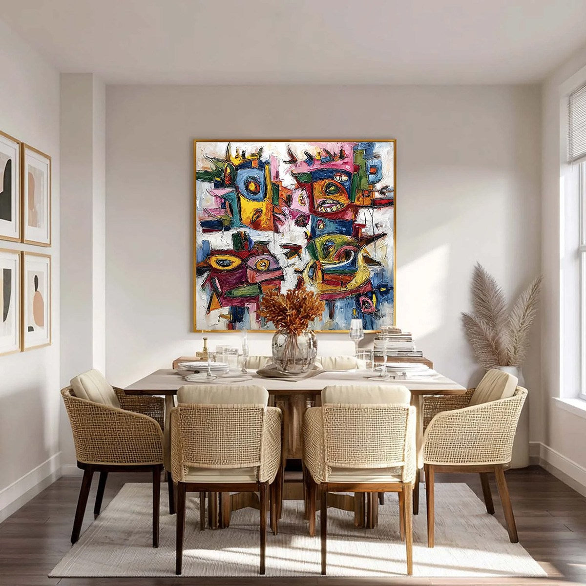 URBAN CARNIVAL: Large Colorful Abstract Impasto Painting for Modern Decor - Image 4