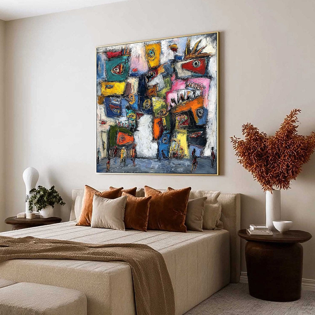 CONFRONTATION-Vibrant-Abstract-Figurative-Expressionist-Painting - Image 7