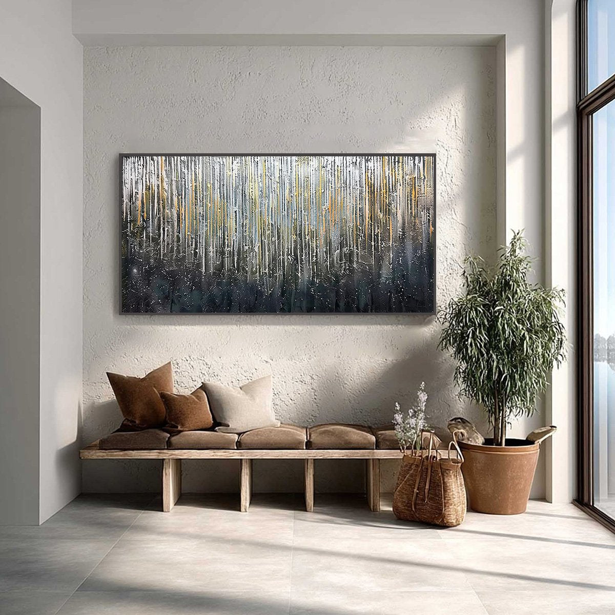 URBAN CASCADE: Large Textured Abstract Palette Knife Painting - Image 2
