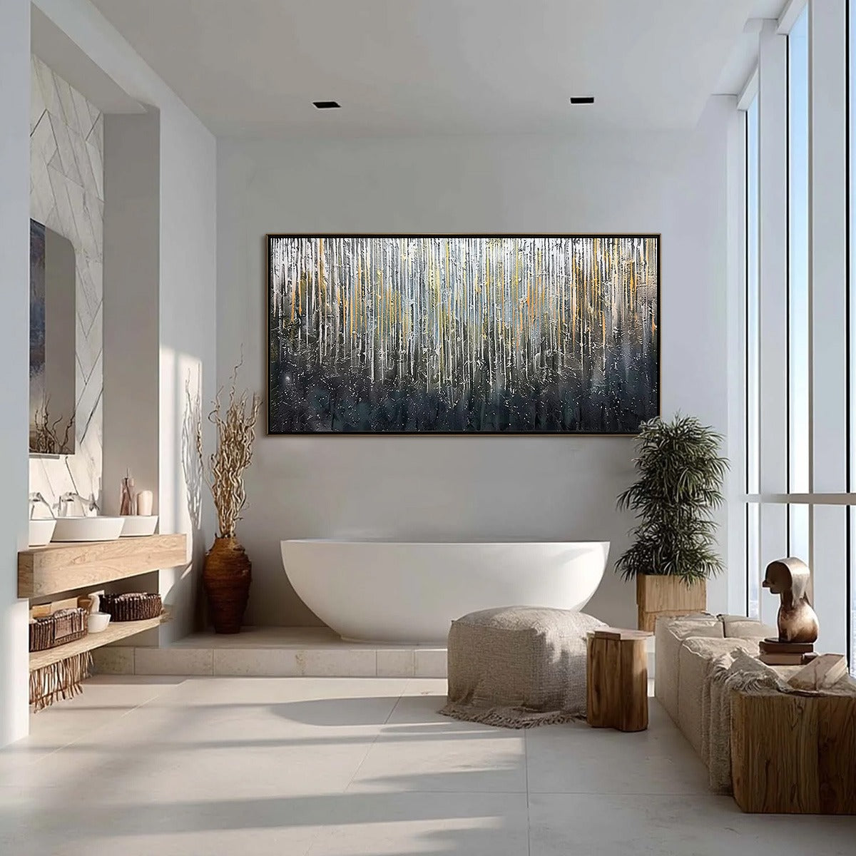 URBAN CASCADE: Large Textured Abstract Palette Knife Painting - Image 4