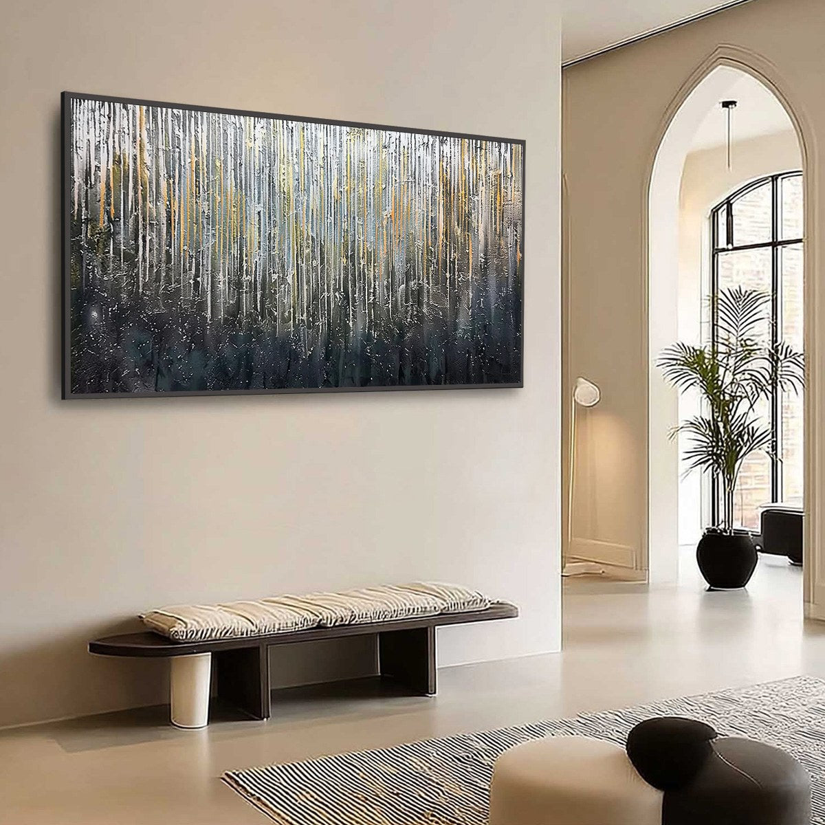 URBAN CASCADE: Large Textured Abstract Palette Knife Painting - Image 7