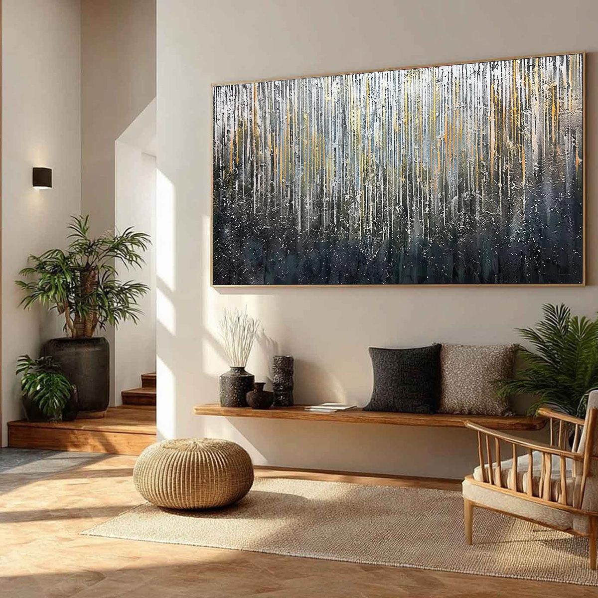 URBAN CASCADE: Large Textured Abstract Palette Knife Painting - Image 8