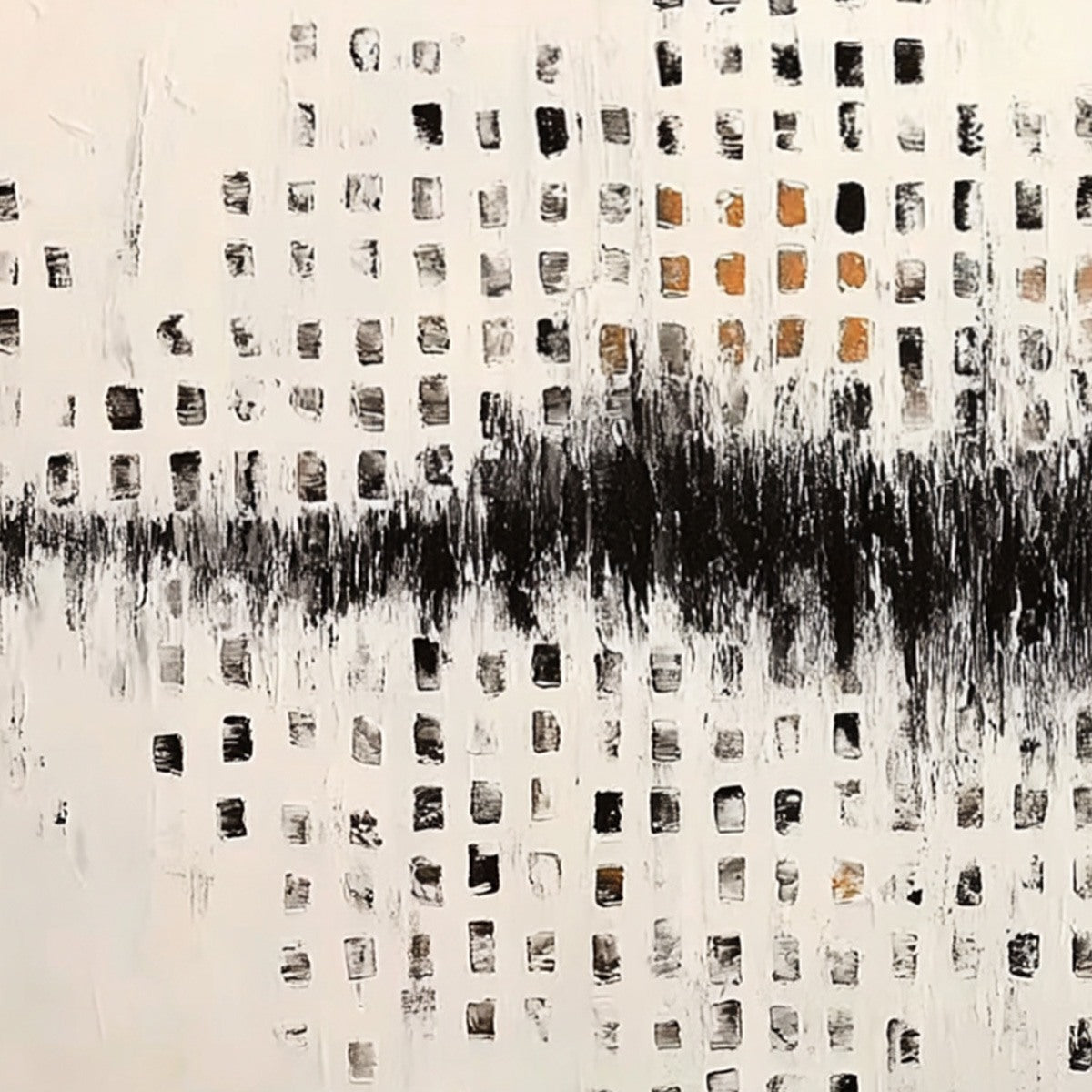 URBAN ECHO: Large Black and White Textured Abstract Painting - Image 3