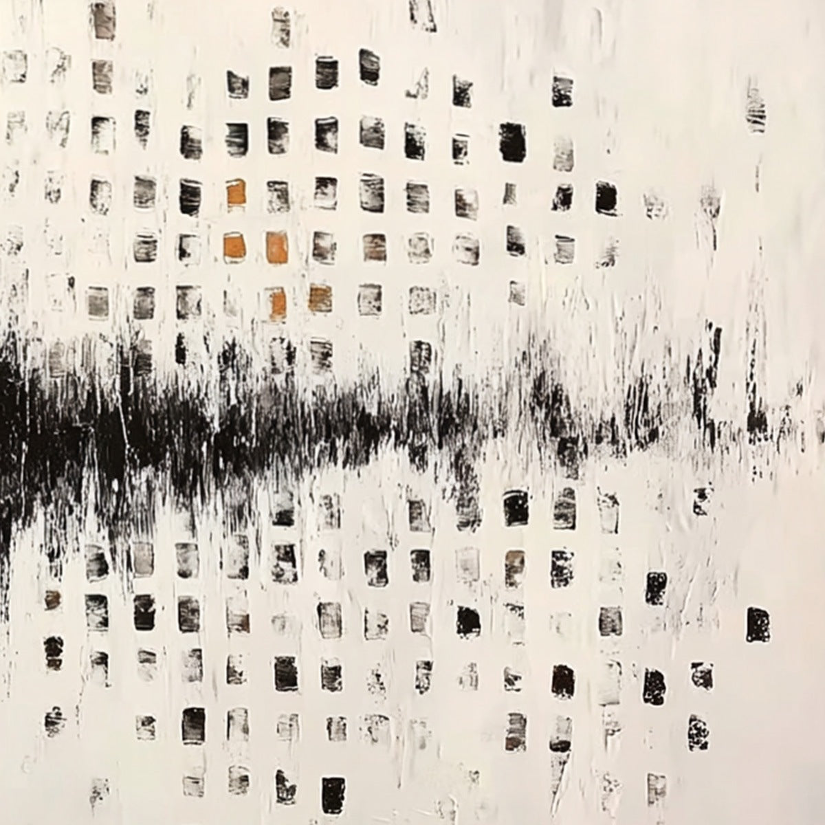 URBAN ECHO: Large Black and White Textured Abstract Painting - Image 5
