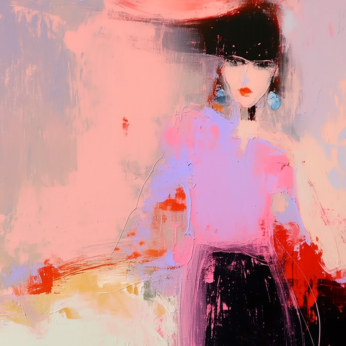 URBAN ENIGMA: Modern Abstract Figurative Portrait Painting - Image 3